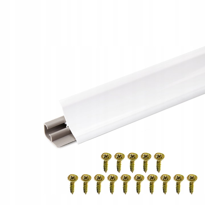 Plinta blat bucatarie, DQPP, PVC, 3 m, Alb lucios