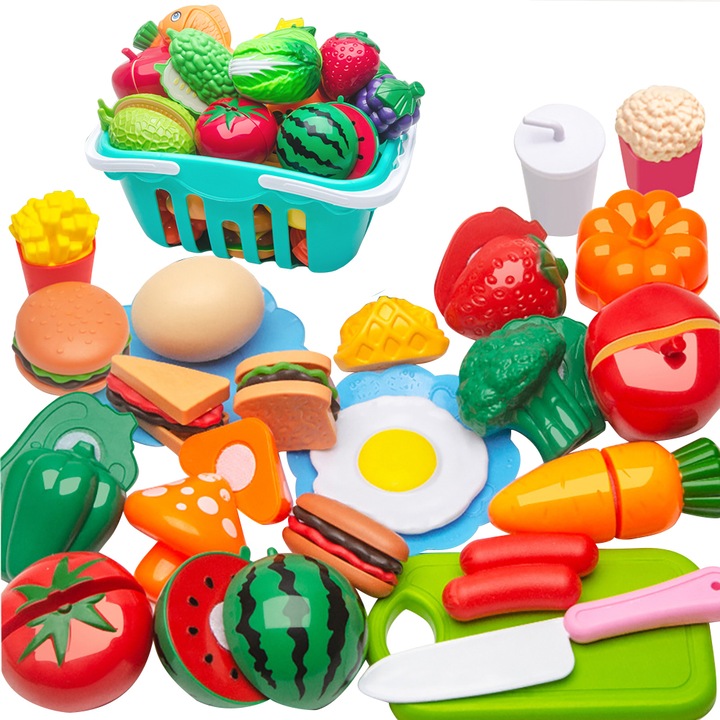 Многофункционална кухня за деца, Ronyes®, без BPA, симулация на готвене, 25 части, 3 години+