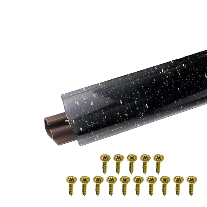 Margine pentru blat de bucatarie, DQPP, PVC, 2,5m, Negru