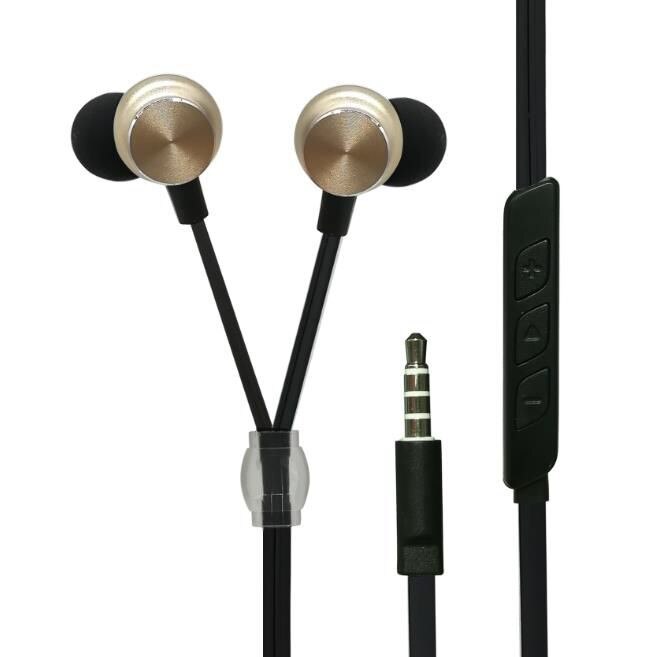 Casti stereo, 2GO, 1.2 m, Negru/Auriu