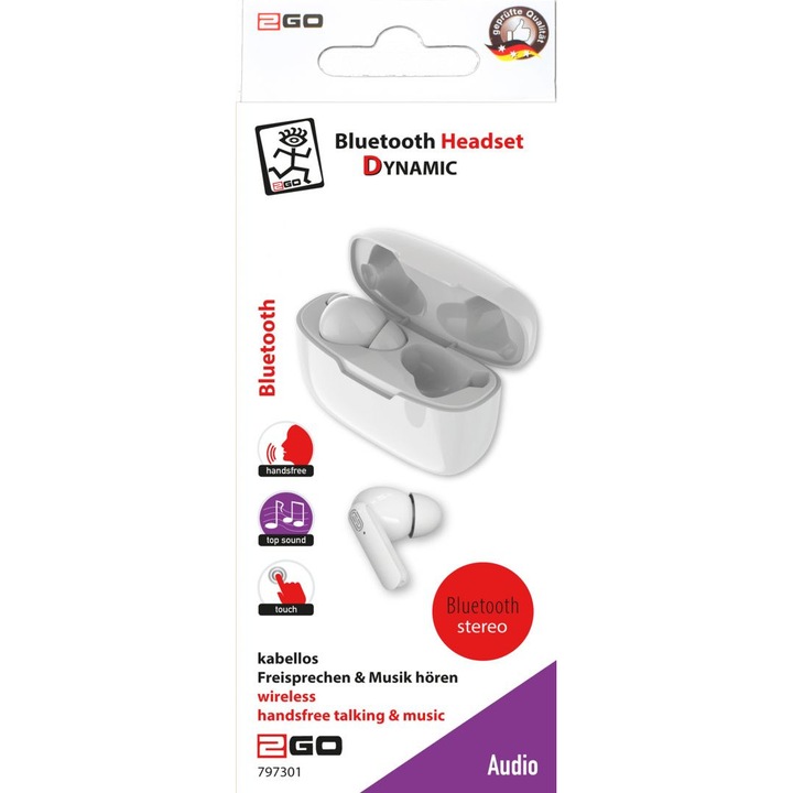 2GO TWS Dynamic Bluetooth Headset White (797301)