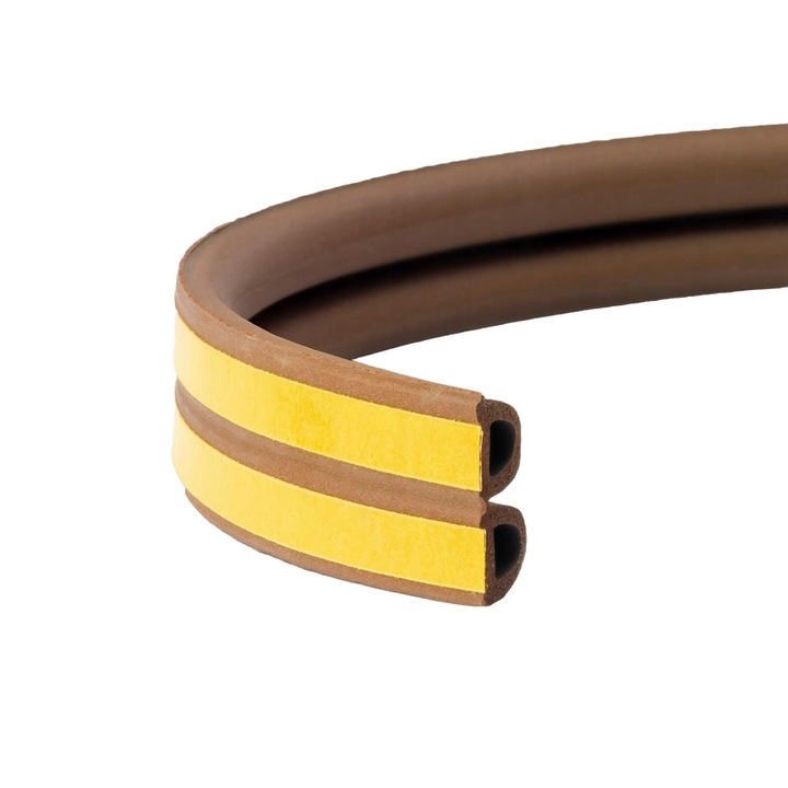 Уплътнение за врати и прозорци, DQPP, Каучук, 12x10mm, 1m, Кафяв