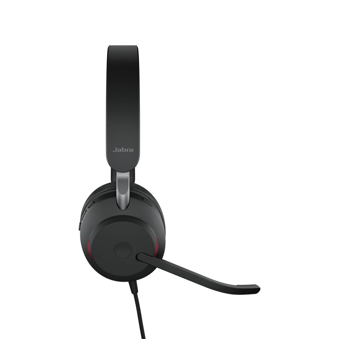 Casti cu fir, Jabra, Cu microfon, Negru