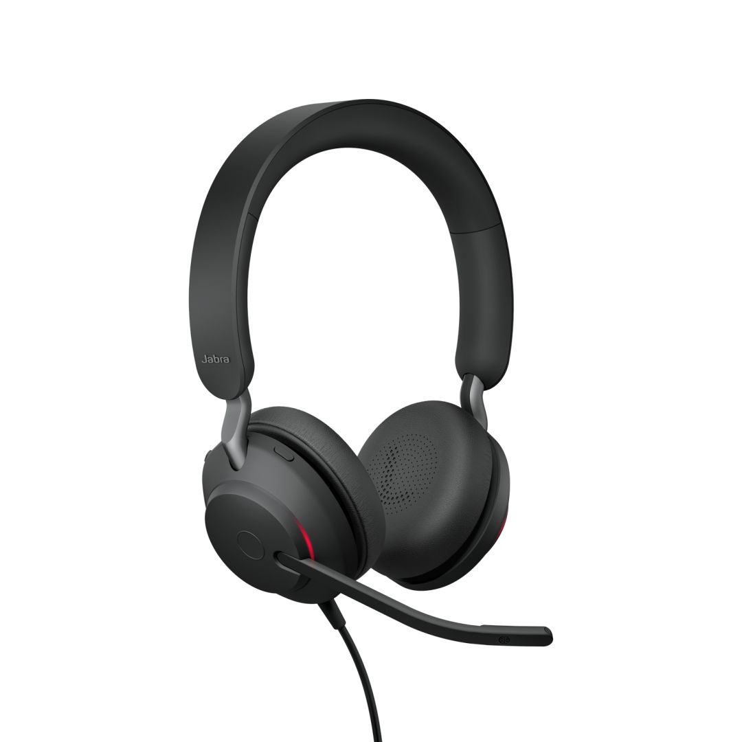 Casti cu fir, Jabra, Cu microfon, Negru