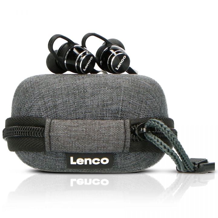 Lenco EPB-160BK sweatproof Bluetooth Earpuds including powerbank case Fekete, Mikrofon/Fülhallgató
