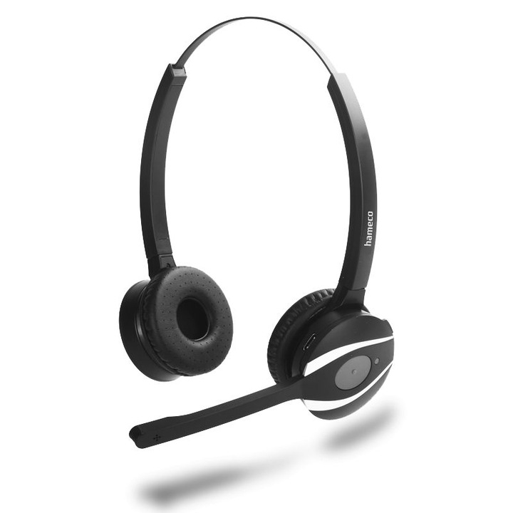 Hameco HS-8020D-BT Bluetooth Headset Black, 224422, Mikrofon/Fülhallgató
