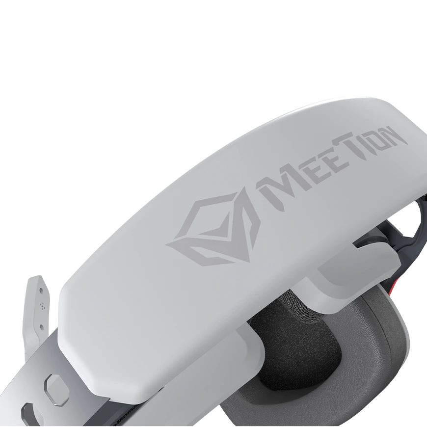 Casti gaming, Meetion, RGB, Cu microfon, USB, Alb/Gri