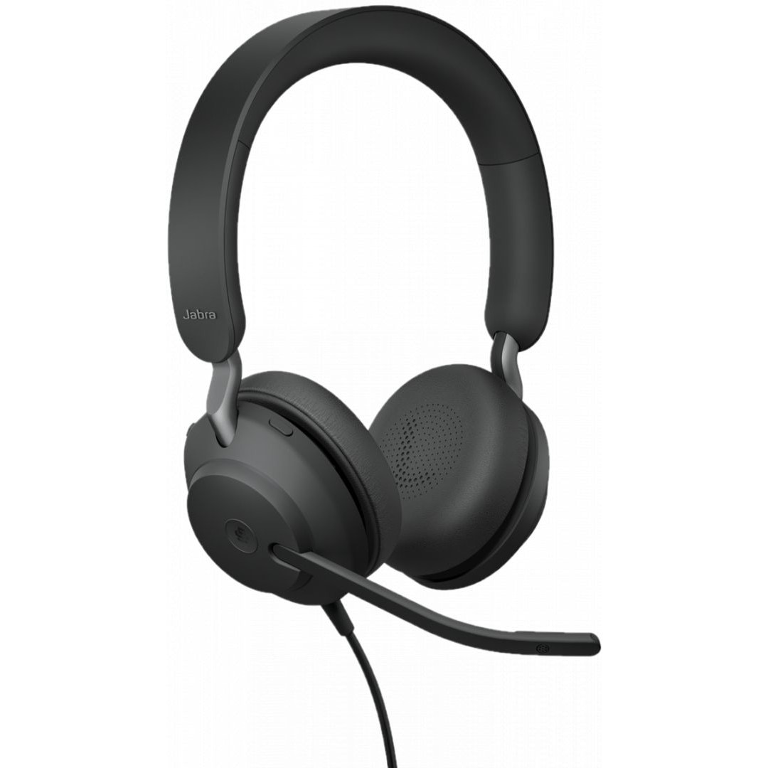 Casti cu fir, JABRA, Cu microfon, Negru