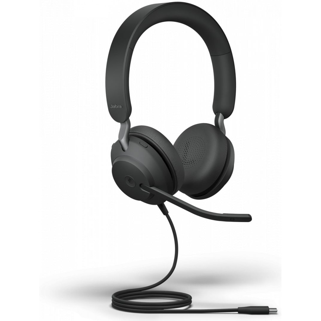 Casti cu fir, JABRA, Cu microfon, Negru