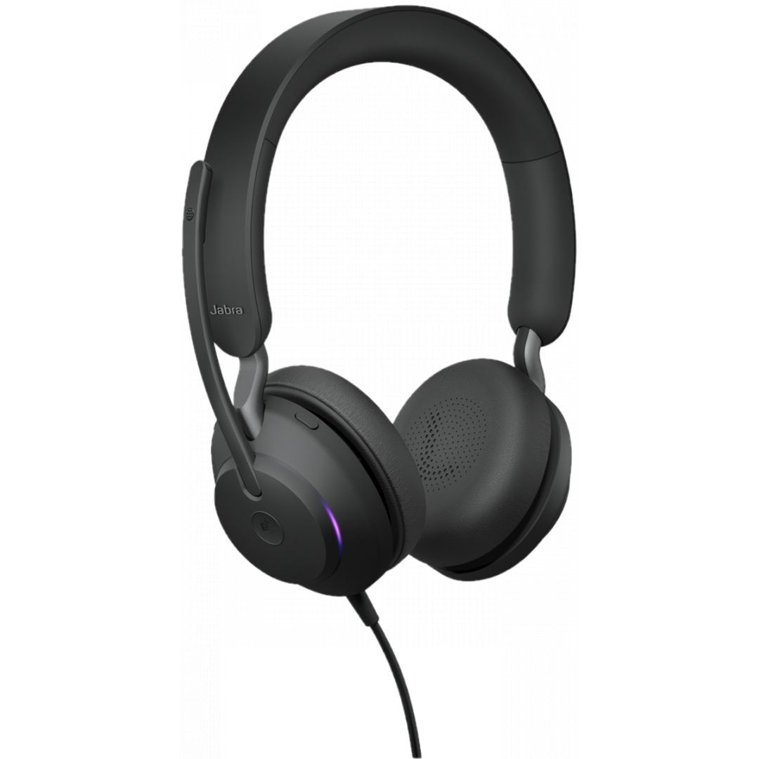 Casti cu fir, JABRA, Cu microfon, Negru