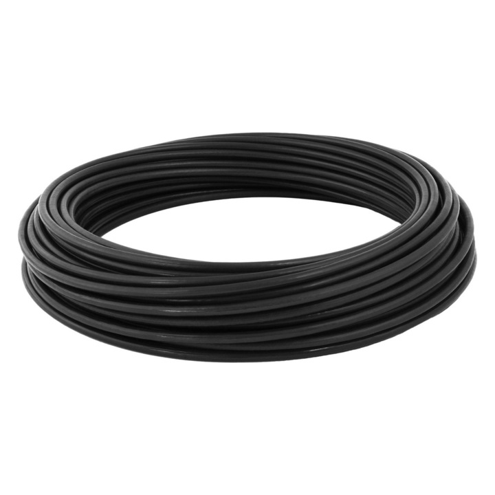 Въже за опън, DQPP, стомана / PVC, 0,86 kN, 1 x 2 mm, 20 m, черно
