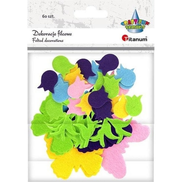 Set 60 accesorii artizanat, Craft Fun, Fetru, Multicolor