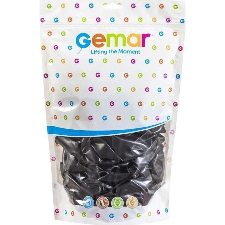 Lufikészlet, Gemar, Fekete, 33 cm, 50 darabos