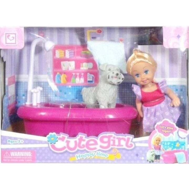 Set papusa/accesorii, Swede, Plastic, Multicolor