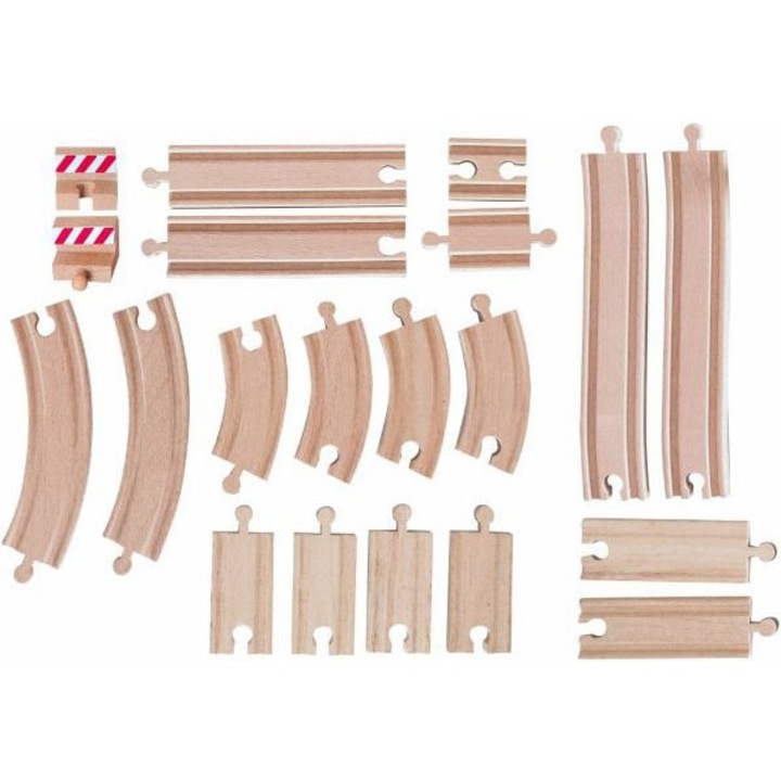 Set elemente de cale ferata, Woodyland, 3 ani+