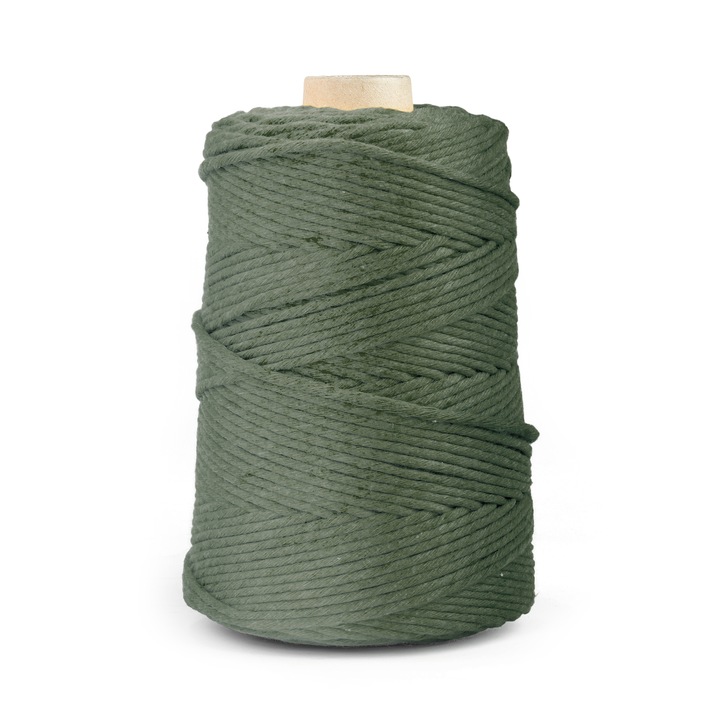 Текстилна корда за макраме, Dqpp, Памук, Маслина, 3 мм, 100 м