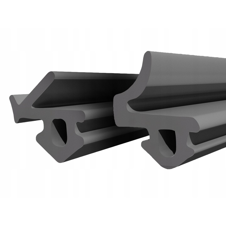 Set 2 garnituri pentru ferestre, DQPP, PVC, 2m, Negru