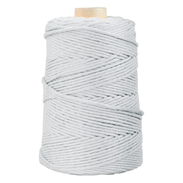 Текстилен конец за макраме, DQPP, Памук, 3мм, 100м, Сив