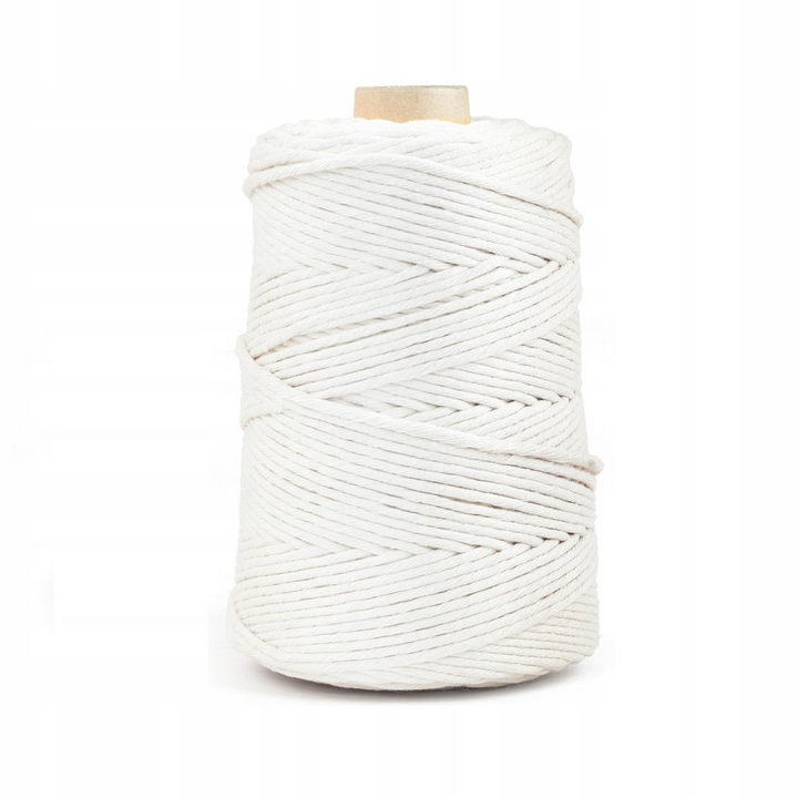 Текстилна прежда за макраме, DQPP, Памук, 3 мм, 200 м, Natur
