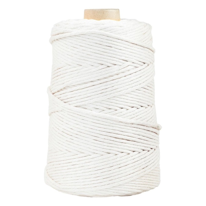 Текстилен конец за макраме, DQPP, Памук, 5 мм, 100 м, Натурален