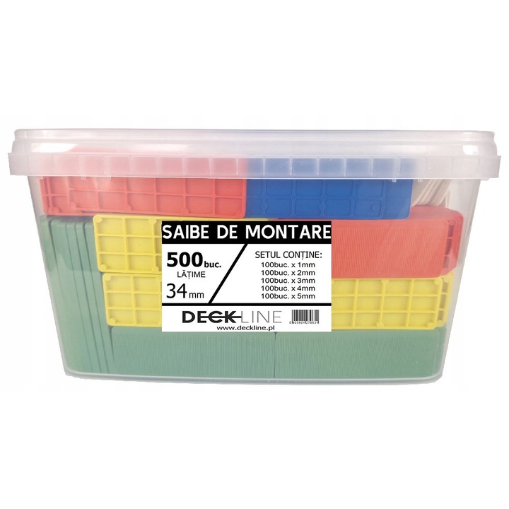 Set 500 saibe de montare, Deckline, Plastic, 34 mm, Multicolor