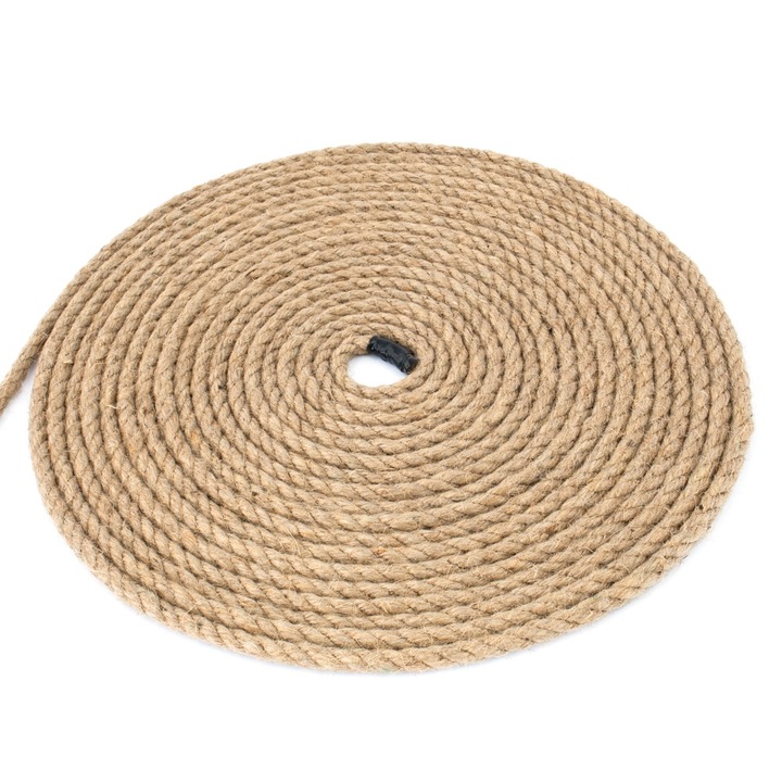 Sodrott kötél, DQPP, Juta, 10 mm, 10 m, Természetes