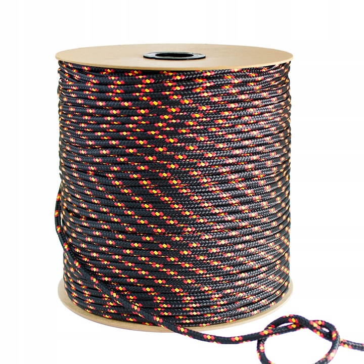 Плетено въже, DQPP, полипропилен, Черно, 16 мм, 20 м