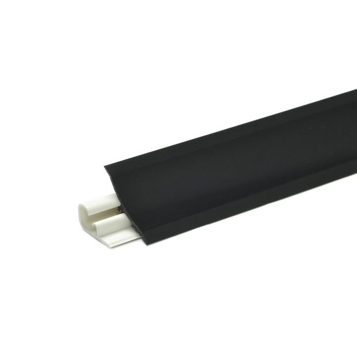 Profil blat bucatarie, DQPP, PVC, 3 m, Negru lucios - eMAG.ro