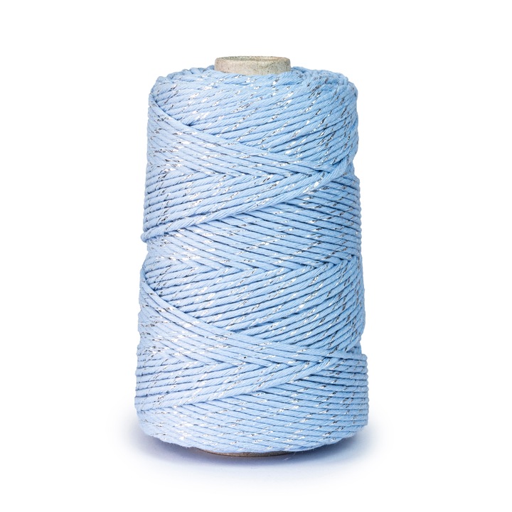 Шнур за макраме, Памук, 200 м, 3 мм, Син