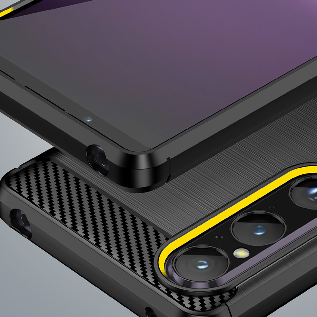 Carcasa Flexible Carbon compatibila cu Sony Xperia 1 V Black
