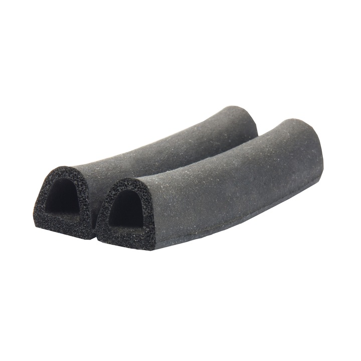 Самозалепващо уплътнение за врати и прозорци, DQ-PP, гумено, 12x10 mm D, комплект 0,5mx 2