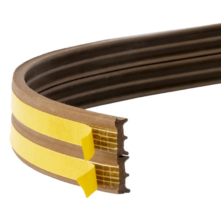 Самозалепващ се уплътнител за прозорци/врати, DQPP, Гумен, 9х4мм, Кафяв