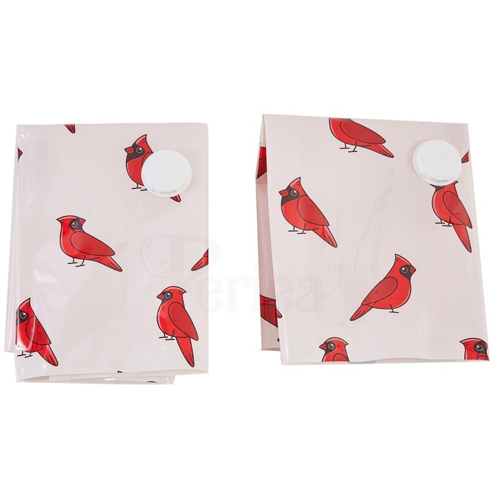 Set 2 saci de vidat pentru haine, Periea, 60x80cm, Rosu/Alb