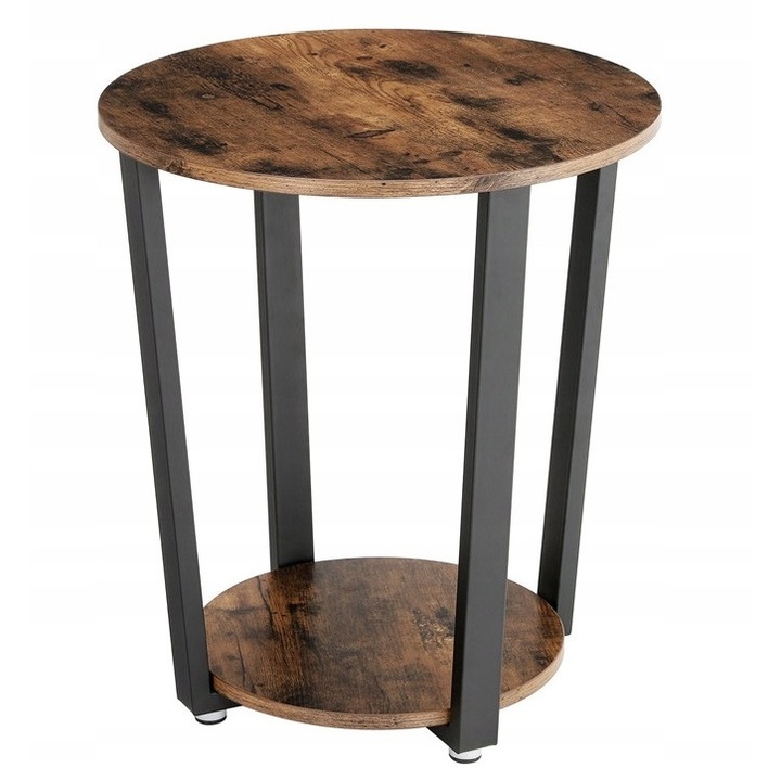 Masuta de cafea Songmics, PAL/Otel, 57x50 cm, Maro/Negru