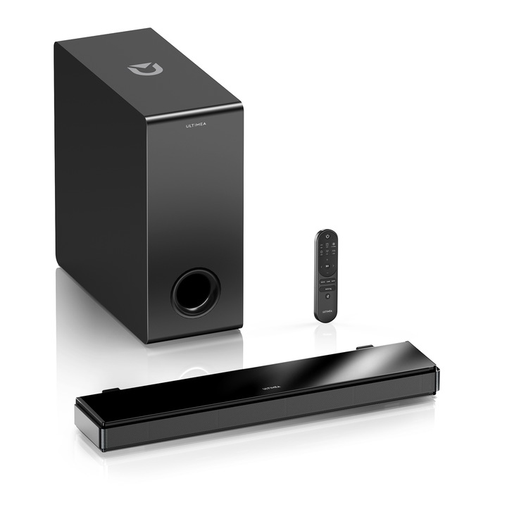 Soundbar Ultimea Nova S40, 2.1 canale, 160W, Bluetooth 5.3, HDMI ARC, Negru