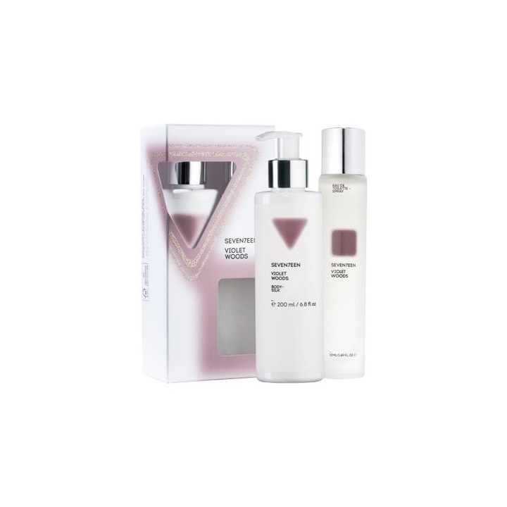 Set apa de toaleta Seventeen Violet Woods 50 ml, Lotiune de Corp Body Silk 200 ml