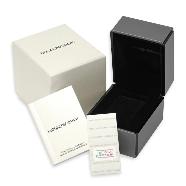 Ceas Emporio Armani AR11096, Piele/Inox, Maro/Bej - eMAG.ro
