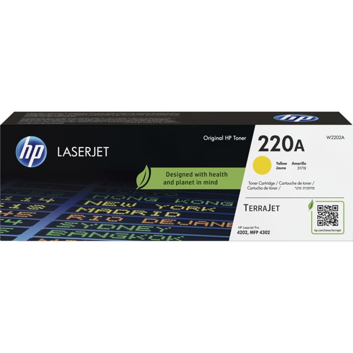 Toner original HP 220A, galben, 1800 pagini, 55x78x289mm