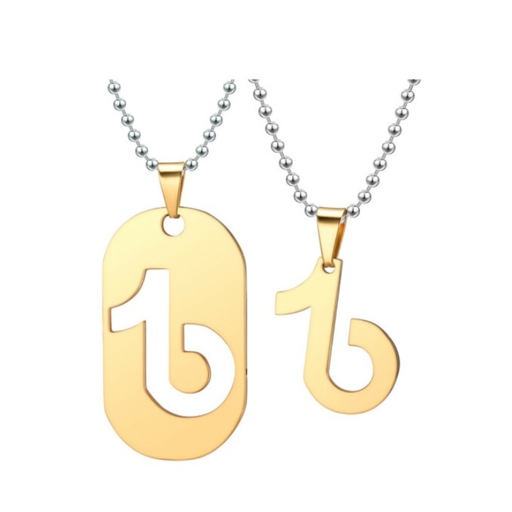 2 db TikTok mintás lánc készlet, rozsdamentes acél, 45 cm lánchosszúság, arany