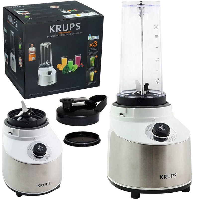 Blender Individuel Sous Vide Krups Freshboost KB1801 – 800W – Argenté – Neuf