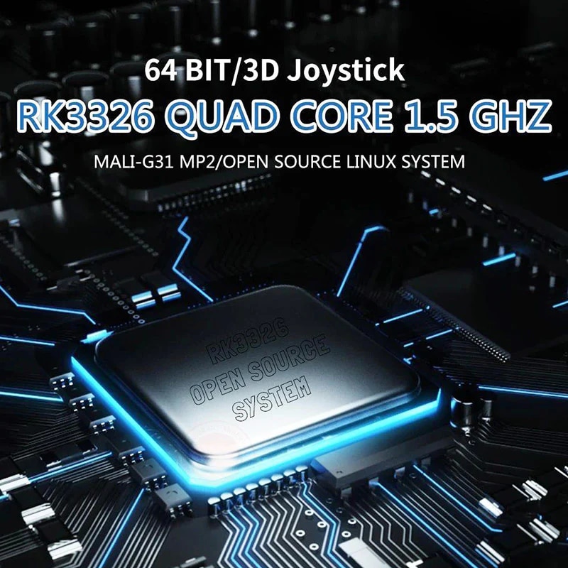 Consola de jocuri retro portabila ANBERNIC RG351P 64GB, quad core Cortex-A35 1.5GHz, RAM 1GB DDR3, Display 3.5 inch IPS 320x480, acumulator 3500 mAh, neagra