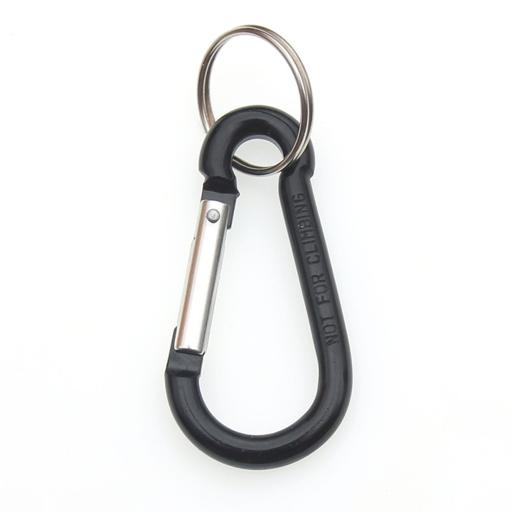 Karabiner gyűrűvel 7mm Fekete 7x3,5cm Albainox 09165