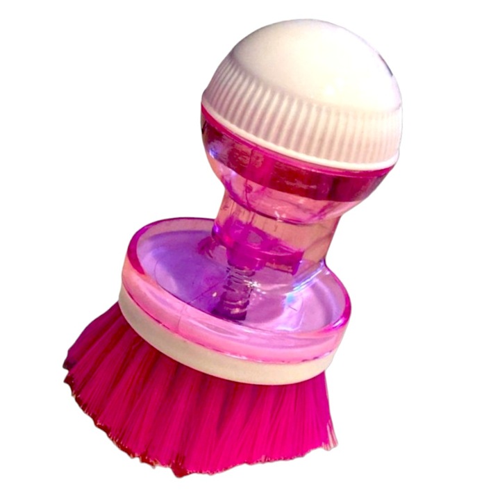 Perie covoare, tavi metalice si alte obiecte sanitare, cu dozator solutie curatare, dimensiune 10.5 cm