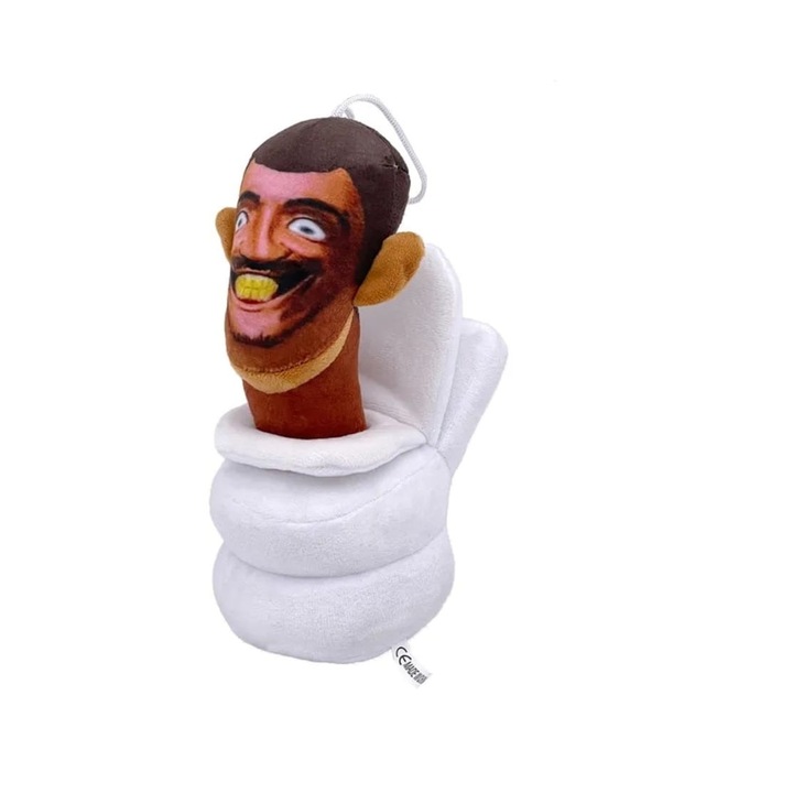 Jucarie de plus Skibidi Toilet Man, alb, 25 cm