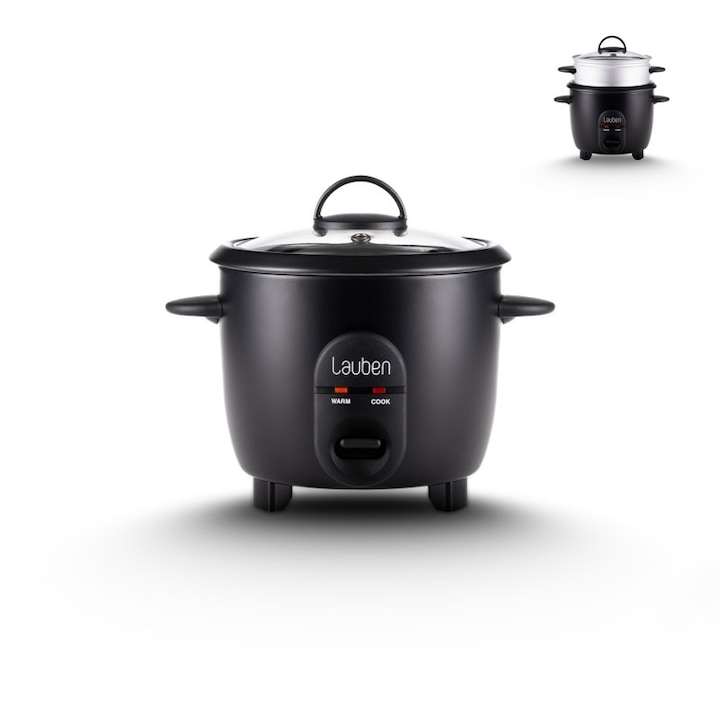 Уред за готвене на ориз Lauben LBNRC600BC, 0.6L, 300W, черен