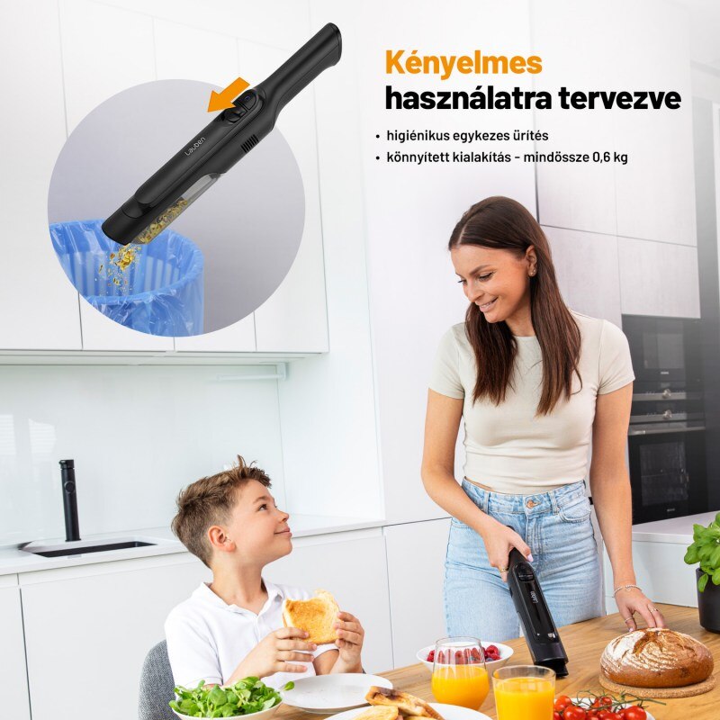 Aspirator de mana Lauben LBNHV2V1120BC, 120W, 2600 mAh, negru