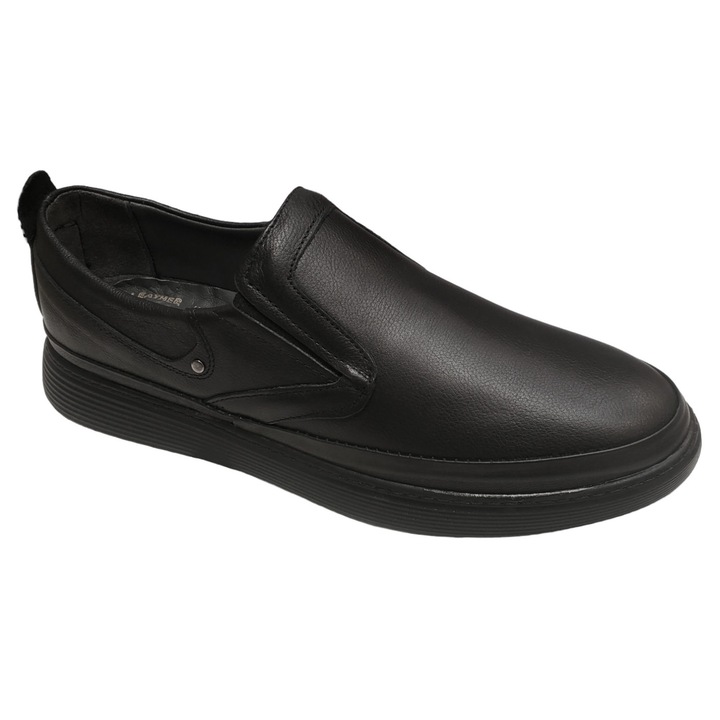 Pantofi cu numere mari barbatesti din piele naturala, Negru