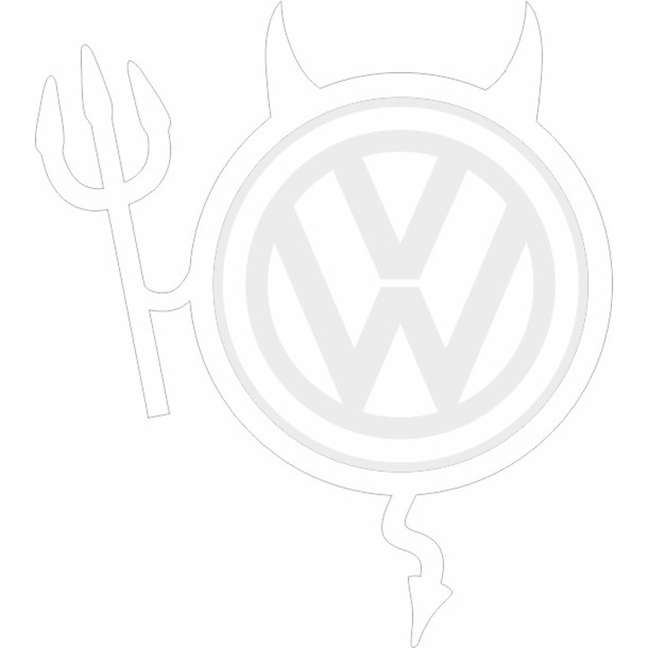 Стикер за кола, ИЗОБРАЖЕНИЕ, Dracusor VOLKSWAGEN, бял, 19 x 21 cm