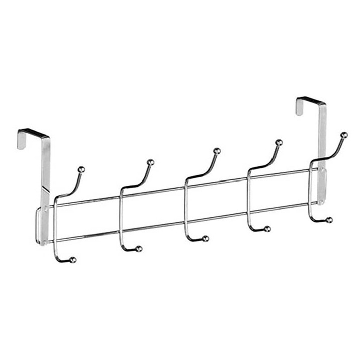 Cuier pentru usa, din plastic, argintiu, cu 6 agatatori, 480 mm