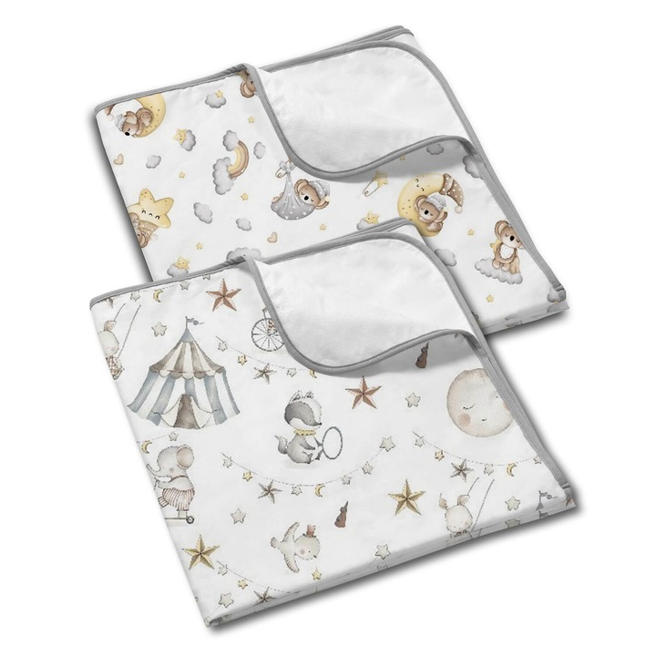 Комплект от 2 броя водоустойчиви памучни чорапи за многократна употреба 78x60 см Kidizi Circus Moon